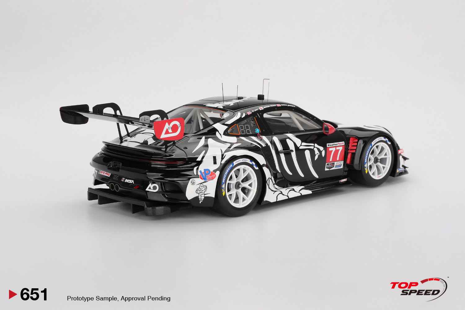 Topspeed Porsche 911 GT3 R (992) #77 Skeleton Rexy AO Racing IMSA Winner 2025 Petit Le Mans 1:18 Cartsfy Inc.