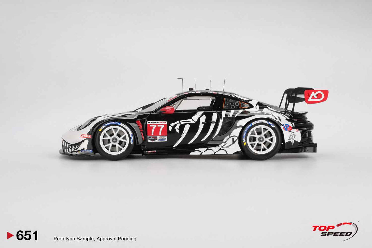 Topspeed Porsche 911 GT3 R (992) #77 Skeleton Rexy AO Racing IMSA Winner 2025 Petit Le Mans 1:18 Cartsfy Inc.