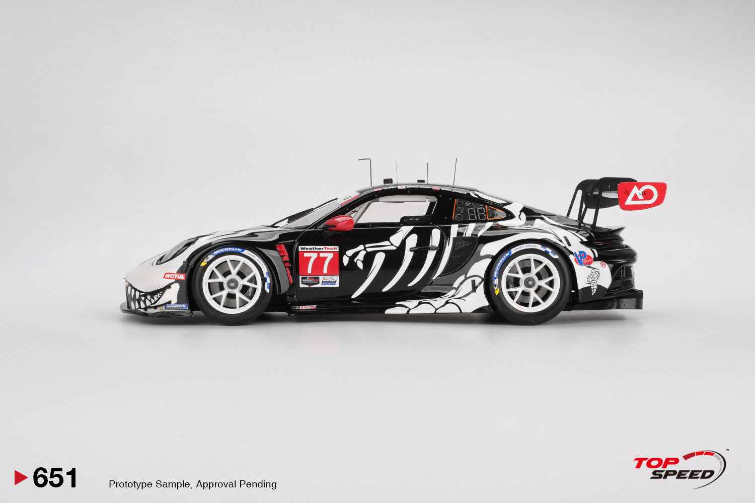 Topspeed Porsche 911 GT3 R (992) #77 Skeleton Rexy AO Racing IMSA Winner 2025 Petit Le Mans 1:18 Cartsfy Inc.