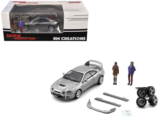 Toyota Celica GT-Four RHD (Right Hand Drive) ID Silver Metallic with 2 Figures and Accessories 1/64 Diecast Model Car by BM Creations Cartsfy Inc.