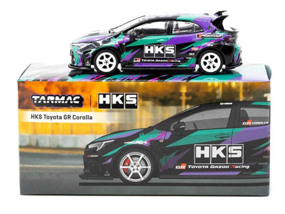 Toyota GR Corolla RHD (Right Hand Drive) "HKS" Black with Graphics "Global64" Series 1/64 Diecast Model by Tarmac Works Cartsfy Inc.