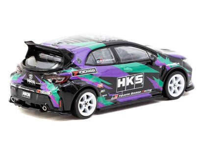 Toyota GR Corolla RHD (Right Hand Drive) "HKS" Black with Graphics "Global64" Series 1/64 Diecast Model by Tarmac Works Cartsfy Inc.