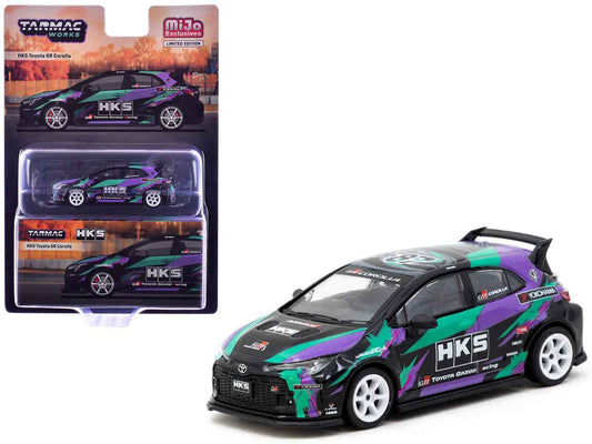 Toyota GR Corolla RHD (Right Hand Drive) "HKS" Black with Graphics "Global64" Series 1/64 Diecast Model by Tarmac Works Cartsfy Inc.