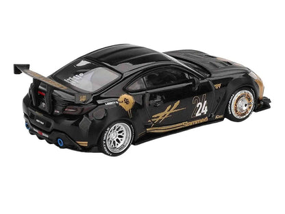 Toyota GR86 "LB-Nation - Liberty Walk" #24 Black with Carbon Hood and Gold Graphics Limited Edition 1/64 Diecast Model Car by Mini GT Miniature Motors Default Title Default Title-
