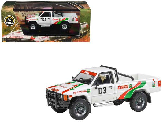 Toyota Hilux Pickup Truck #D3 "Castrol" White with Graphics "Rustenburg 400 Rally" (1995) 1/64 Diecast Model Car by Paragon Models Cartsfy Inc.