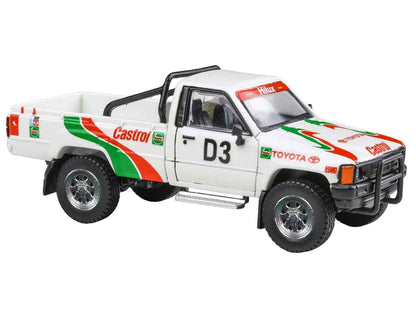 Toyota Hilux Pickup Truck #D3 "Castrol" White with Graphics "Rustenburg 400 Rally" (1995) 1/64 Diecast Model Car by Paragon Models Cartsfy Inc.