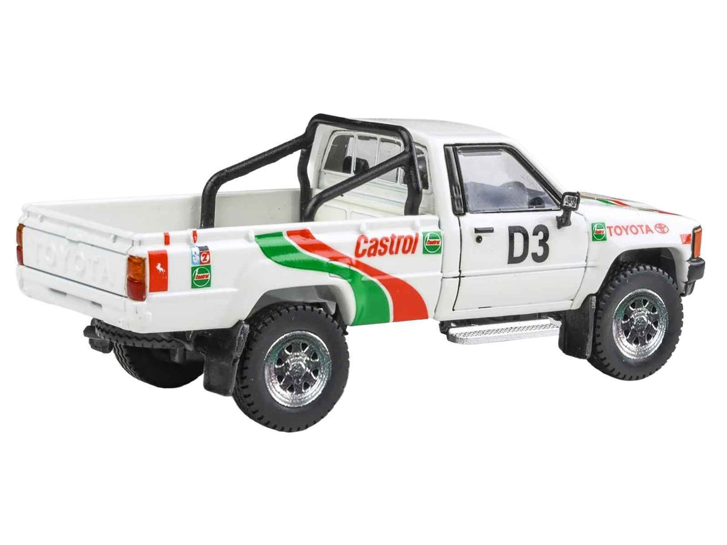 Toyota Hilux Pickup Truck #D3 "Castrol" White with Graphics "Rustenburg 400 Rally" (1995) 1/64 Diecast Model Car by Paragon Models Cartsfy Inc.