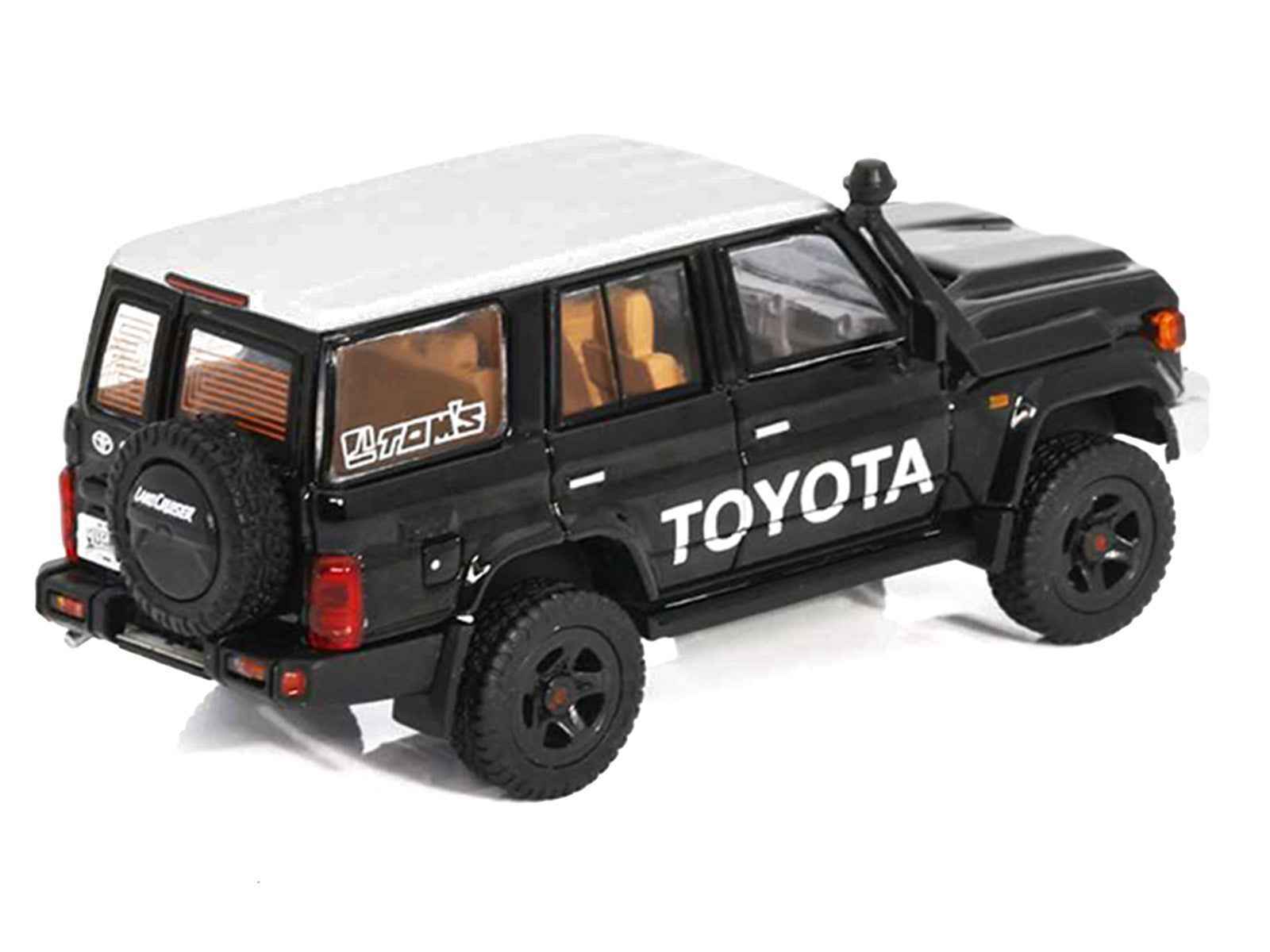 Toyota Land Cruiser (J76) Black with Silver Metallic Top 1/64 Diecast Model Car by GCD Cartsfy Inc.