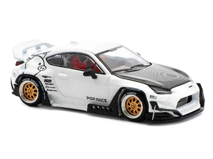 Toyota Pandem GR86 White with Carbon Hood "Enigma Exclusive Edition" 1/64 Diecast Model Car by Pop Race Miniature Motors Default Title Default Title-