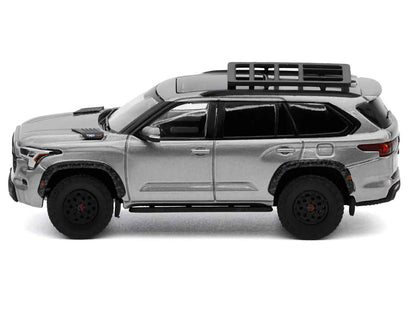 Toyota Sequoia TRD PRO Silver Metallic with Roof Rack 1/64 Diecast Model Car by GCD Cartsfy Inc.