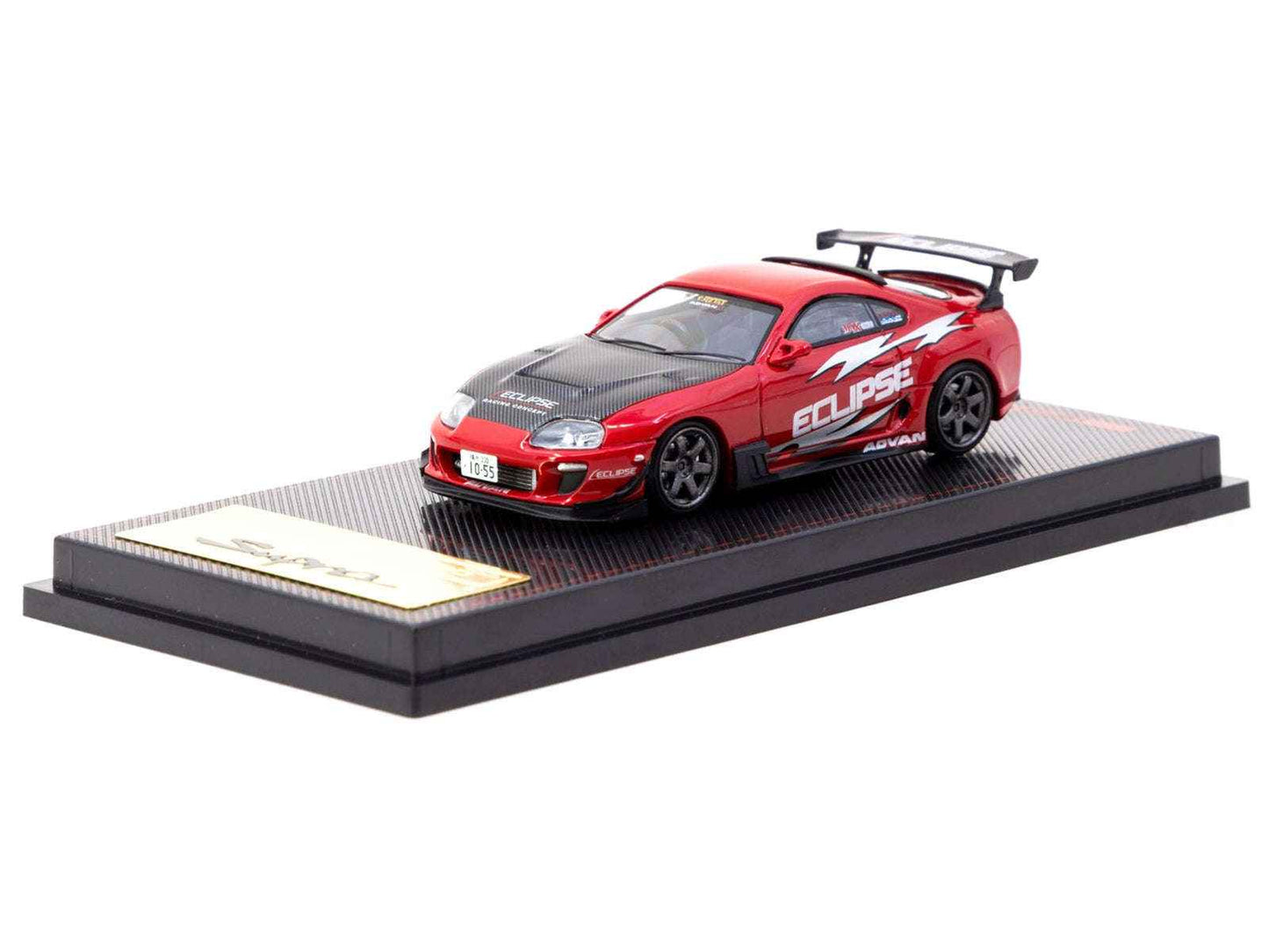 Toyota Supra (JZA80) RZ RHD (Right Hand Drive) "Eclipse Racing Concept" Red with Carbon Hood 1/64 Diecast Model Car by Ignition Model Miniature Motors Default Title Default Title-