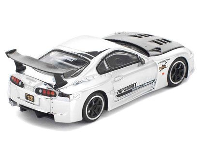 Toyota Supra "Top Secret" GT300 RHD (Right Hand Drive) Silver Chrome 1/64 Diecast Model Car by Pop Race Miniature Motors Default Title Default Title-