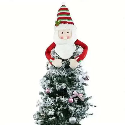Traditional Wool Festive Christmas Tree Top Star and Snowman Decoration