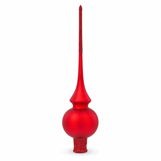 Translucent Red Glass Christmas Tree Topper 11 Inches Cartsfy Inc.