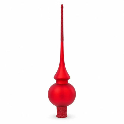 Translucent Red Glass Christmas Tree Topper 11 Inches Cartsfy Inc.