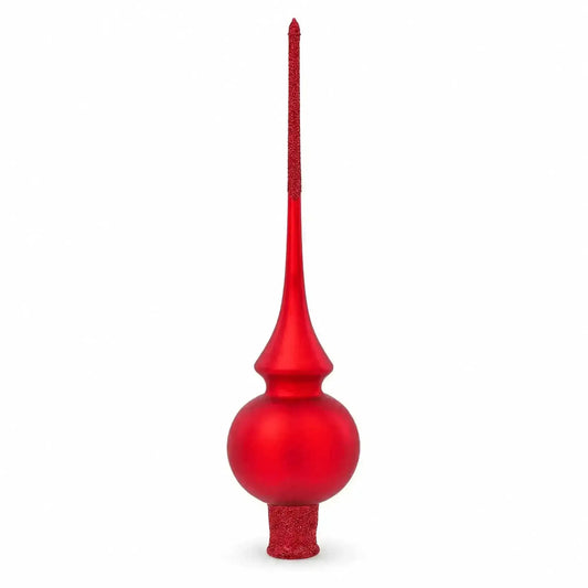 Translucent Red Glass Christmas Tree Topper 11 Inches Cartsfy Inc.
