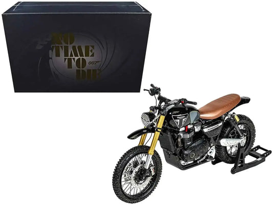 Triumph Scrambler 1200 XE Motorcycle Black (Dirty Version) James Bond 007 "No Time to Die" (2021) Movie Diecast Model Car by Corgi Miniature Motors Default Title Default Title-