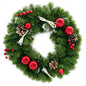 Ukrainian Christmas Wreath w. Frosted Straw Bows, Apples & Pine Cones 16 Inches Cartsfy Inc.