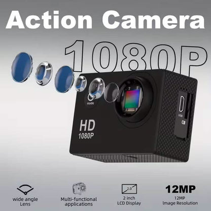 Ultra HD 1080P Action Camera – 140° Wide Angle, Fisheye Lens, LCD Display Cartsfy Inc.