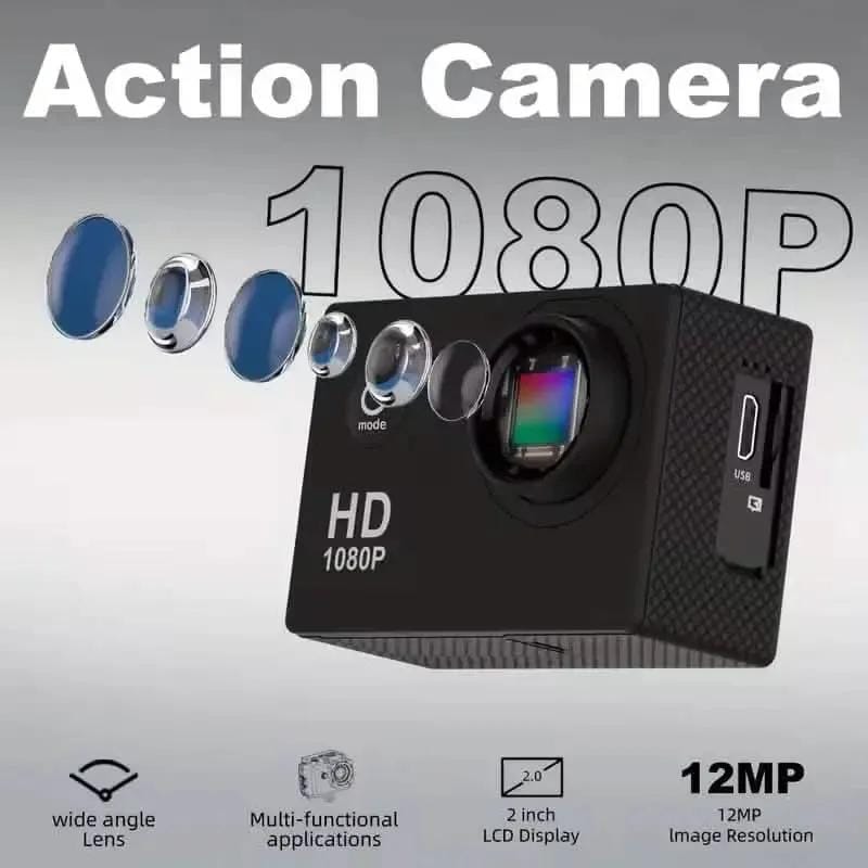 Ultra HD 1080P Action Camera – 140° Wide Angle, Fisheye Lens, LCD Display DailySale Default Title Default Title-