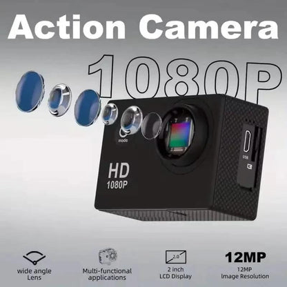 Ultra HD 1080P Action Camera – 140° Wide Angle, Fisheye Lens, LCD Display DailySale Default Title Default Title-