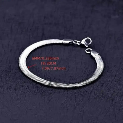 Unisex Stainless Steel Snake Chain Bracelet DailySale Default Title Default Title-