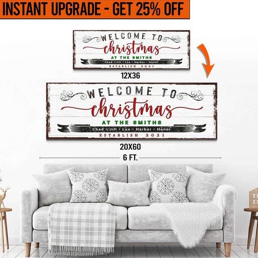 Upgrade Your 'Christmas Sign' (Style 1) Canvas To 20x60 Inches Tailored Canvases Default Title Default Title-