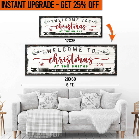 Upgrade Your 'Christmas Sign' (Style 2) Canvas To 20x60 Inches Tailored Canvases Default Title Default Title-