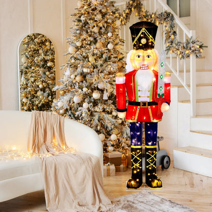 Set of 2 5 FT Christmas Nutcracker Outdoor Christmas Decoration with Glitter Sword