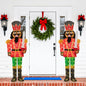 Set of 2 5 FT Lighted Christmas Nutcracker with Glitter Sword