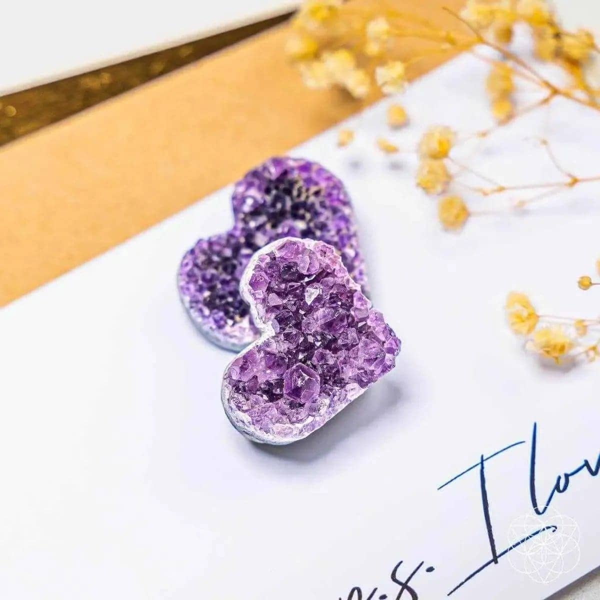 Uruguayan Amethyst Love Heart Cluster - AAA Premium Quality Conscious Items Default Title Default Title-