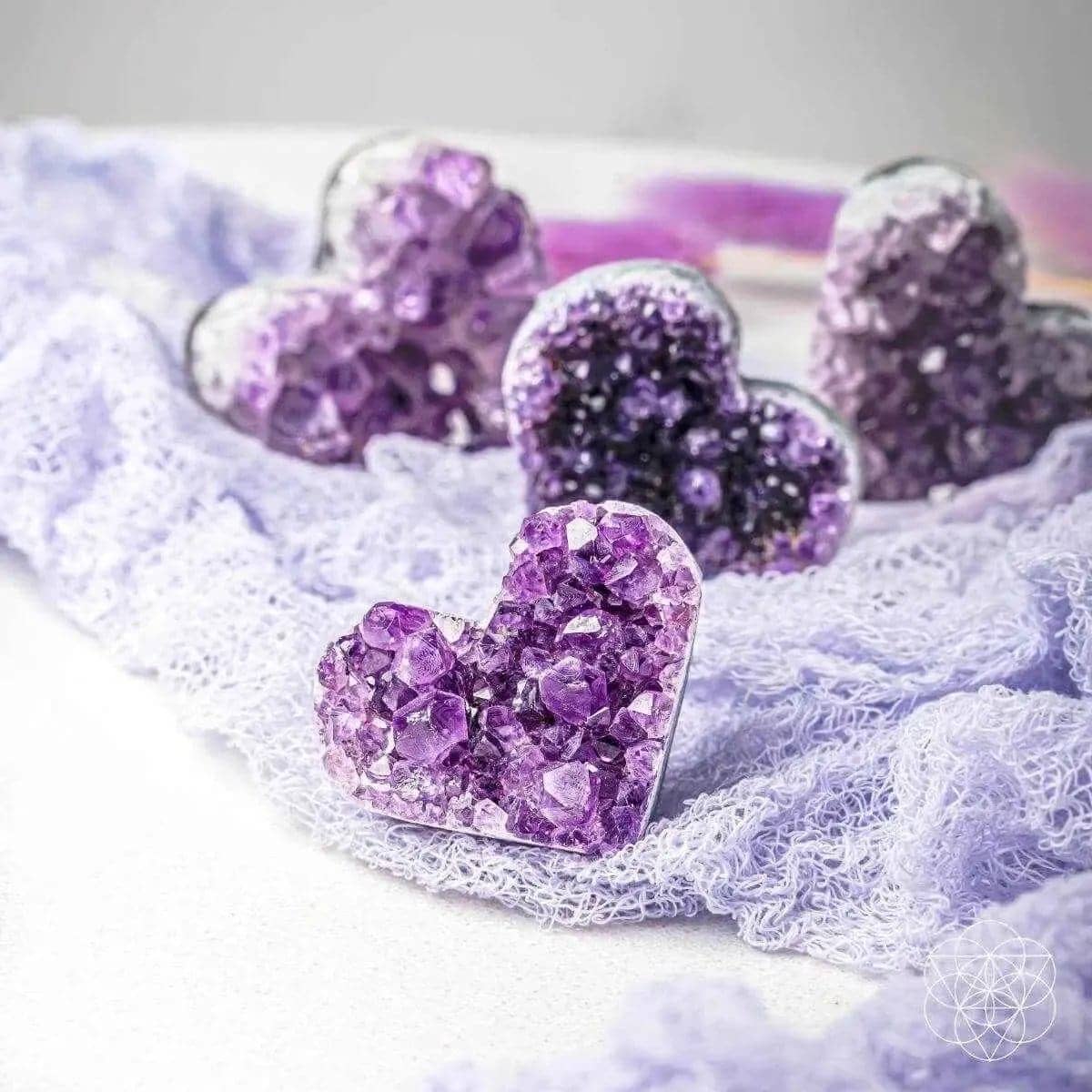 Uruguayan Amethyst Love Heart Cluster - AAA Premium Quality Conscious Items Default Title Default Title-