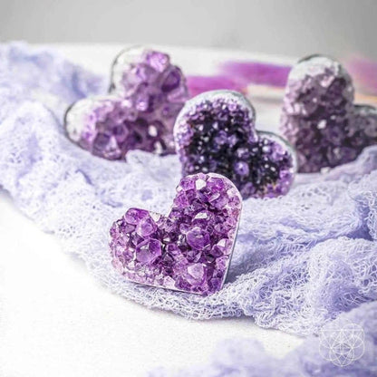 Uruguayan Amethyst Love Heart Cluster - AAA Premium Quality Conscious Items Default Title Default Title-