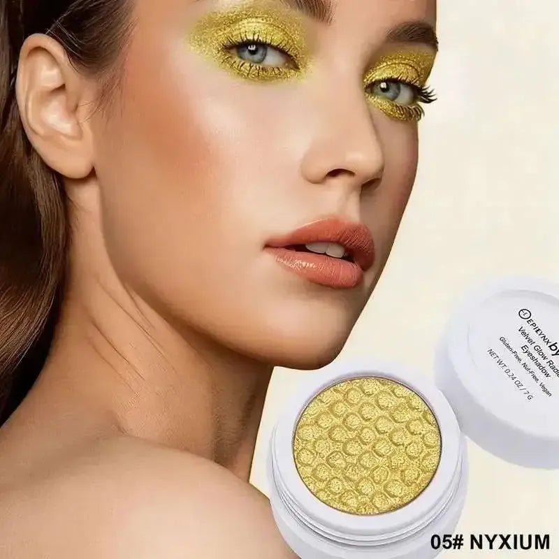 Velvet Glow Radiance Eyeshadow - Vegan, Gluten-Free, Nut-Free, Egg-Free EpiLynx #1 Lumire #2 Vespera #3 Kaelis #1 Lumire-#2 Vespera-#3 Kaelis-#4 Zephyra-#5 Nyxium-#6 Astrale-#7 Crylene-#8 Elyzia-#9 Ravelle-#10 Solinae-#11 Luminax-#12 Glissyn-#13 Prismyx-#14 Aurixis-#15 Velarex-#16 Krystix-#17 Nebulon-#18 Opalix-#19 Fluorix-#20 Cromyx-