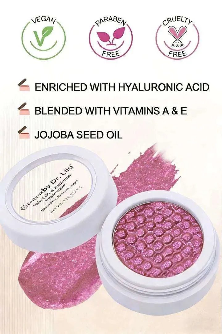 Velvet Glow Radiance Eyeshadow - Vegan, Gluten-Free, Nut-Free, Egg-Free EpiLynx #1 Lumire #2 Vespera #3 Kaelis #1 Lumire-#2 Vespera-#3 Kaelis-#4 Zephyra-#5 Nyxium-#6 Astrale-#7 Crylene-#8 Elyzia-#9 Ravelle-#10 Solinae-#11 Luminax-#12 Glissyn-#13 Prismyx-#14 Aurixis-#15 Velarex-#16 Krystix-#17 Nebulon-#18 Opalix-#19 Fluorix-#20 Cromyx-