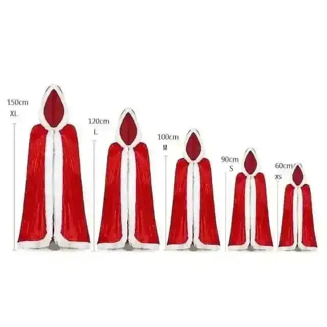 Velvet Hooded Cape Cloak Santa Cosplay Christmas Costumes Women Cartsfy Inc.