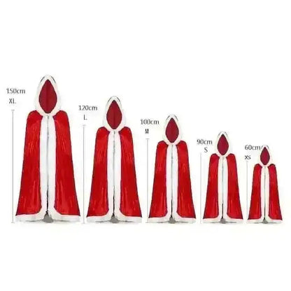 Velvet Hooded Cape Cloak Santa Cosplay Christmas Costumes Women Cartsfy Inc.