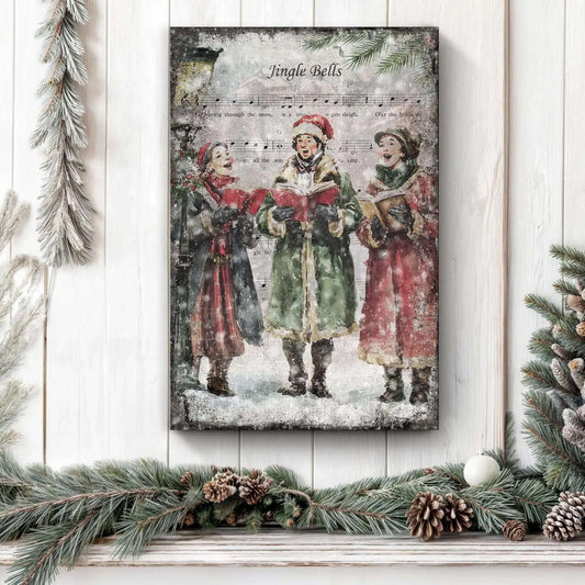 Vintage Christmas Carolers Wall Art II Tailored Canvases 18x12 inch Medium Premium Gallery Wrapped 24x16 inch Large Premium Gallery Wrapped 36x24 inch Extra Large Premium Gallery Wrapped 18x12 inch Medium Premium Gallery Wrapped-24x16 inch Large Premium Gallery Wrapped-36x24 inch Extra Large Premium Gallery Wrapped-