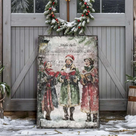Vintage Christmas Carolers Wall Art II Tailored Canvases 18x12 inch Medium Premium Gallery Wrapped 24x16 inch Large Premium Gallery Wrapped 36x24 inch Extra Large Premium Gallery Wrapped 18x12 inch Medium Premium Gallery Wrapped-24x16 inch Large Premium Gallery Wrapped-36x24 inch Extra Large Premium Gallery Wrapped-