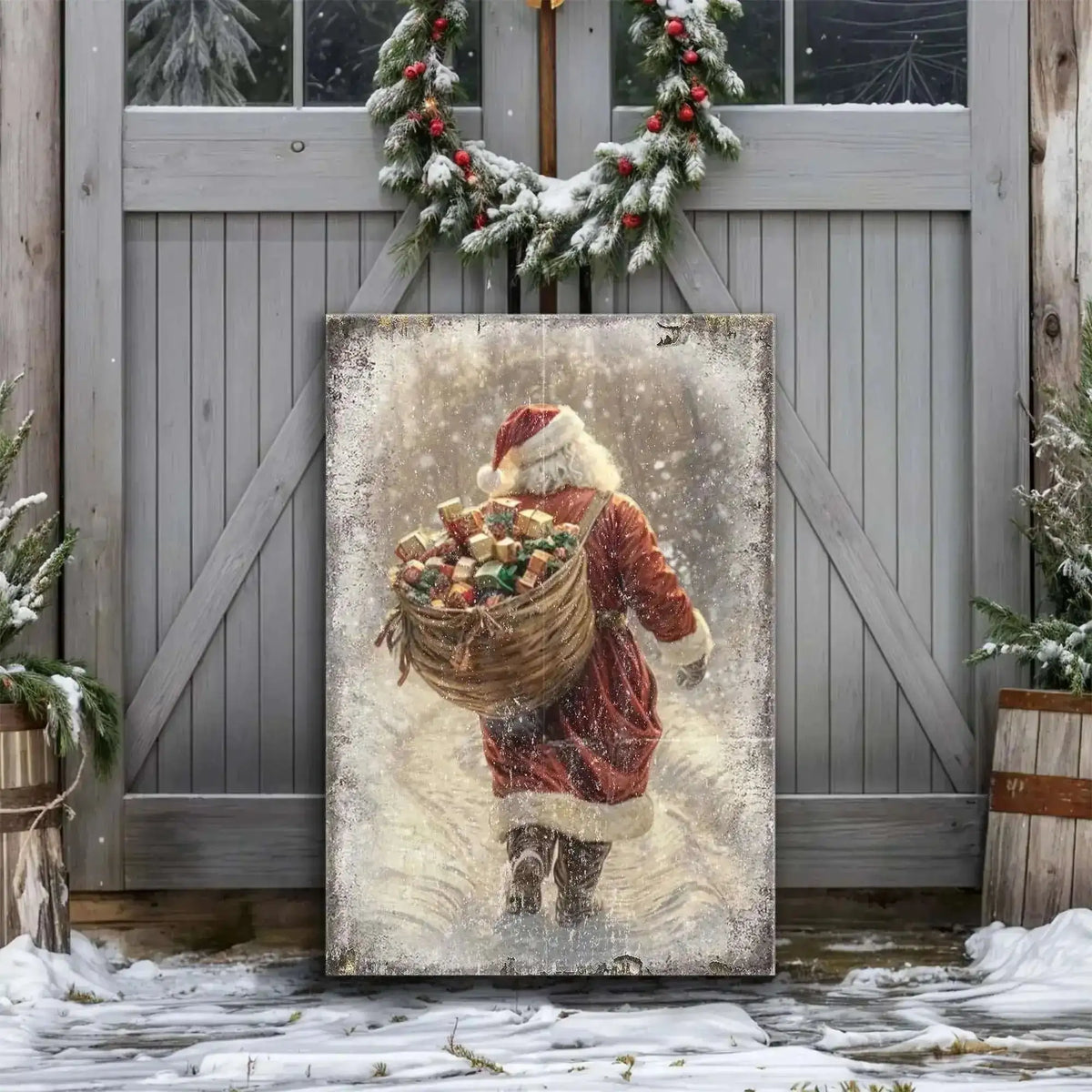 Vintage Christmas Santa Claus Wall Art II Cartsfy Inc.