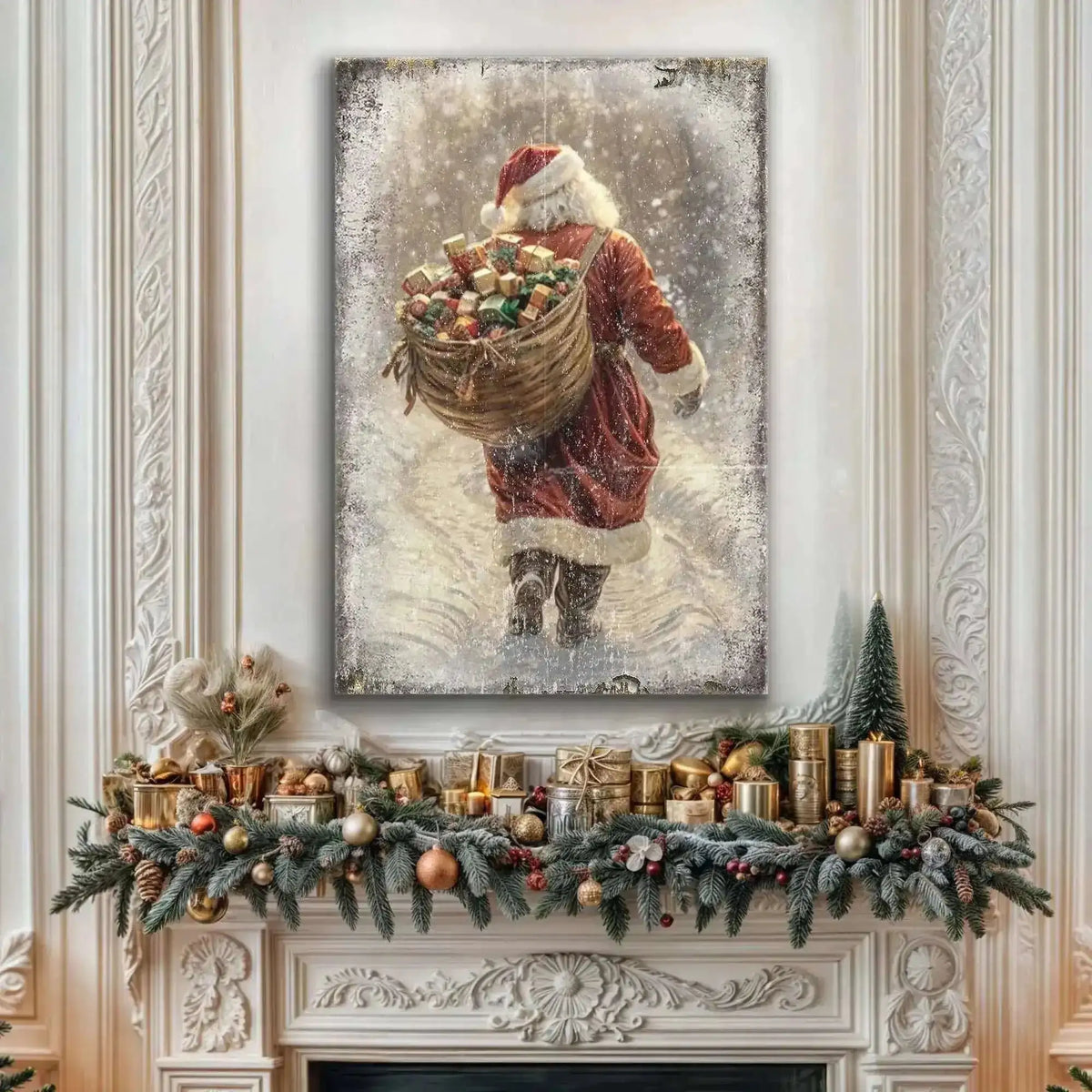 Vintage Christmas Santa Claus Wall Art II Cartsfy Inc.