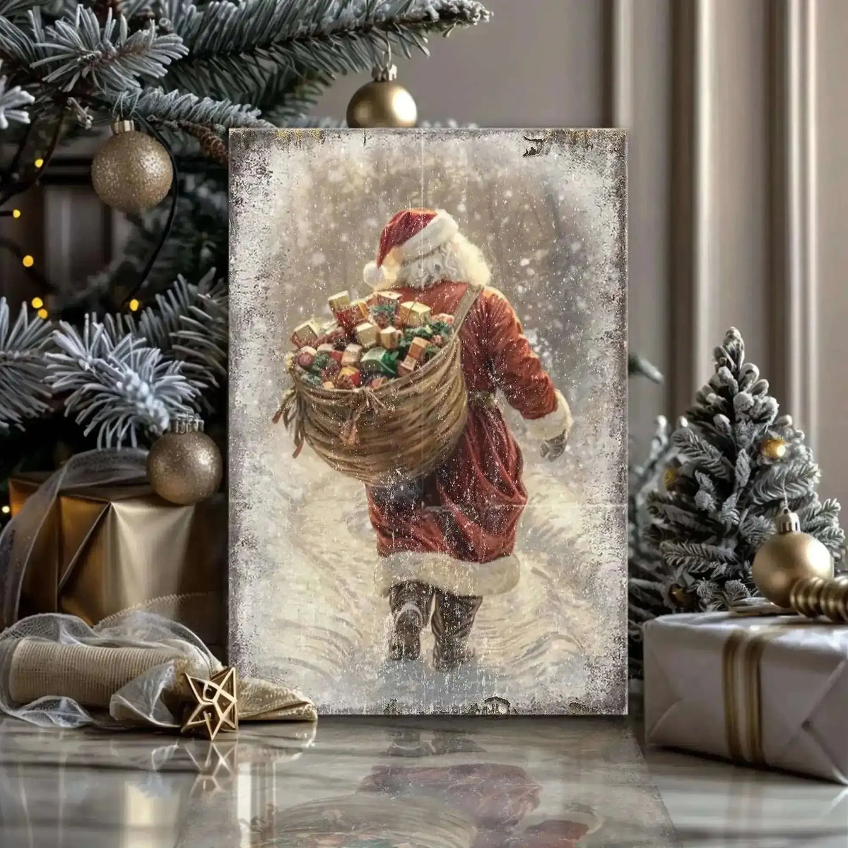 Vintage Christmas Santa Claus Wall Art II Cartsfy Inc.