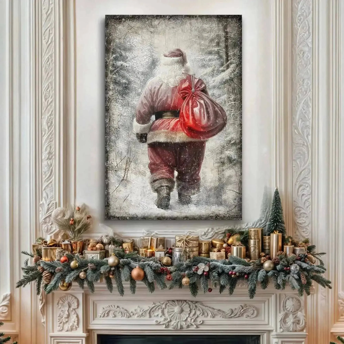 Vintage Christmas Santa Claus Wall Art III Cartsfy Inc.