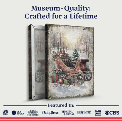 Vintage Christmas Sleigh Sled Wall Art Cartsfy Inc.
