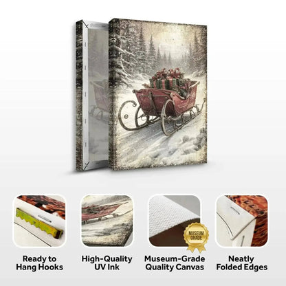 Vintage Christmas Sleigh Sled Wall Art IV Cartsfy Inc.