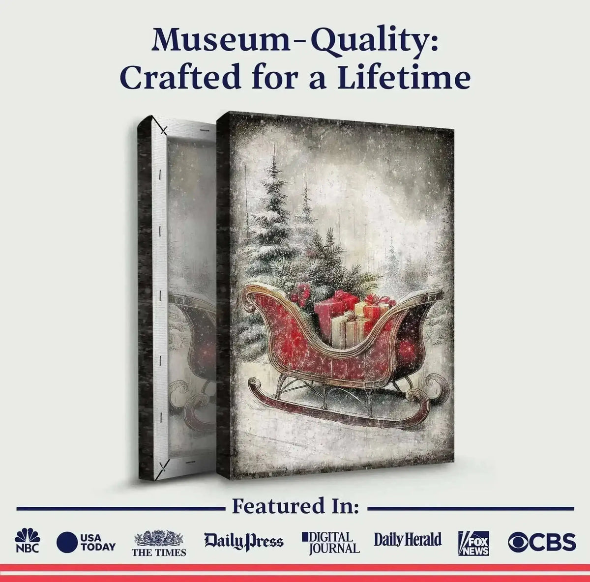 Vintage Christmas Sleigh Sled Wall Art VI Cartsfy Inc.