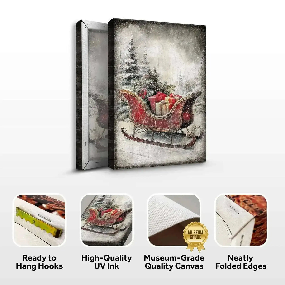 Vintage Christmas Sleigh Sled Wall Art VI Cartsfy Inc.