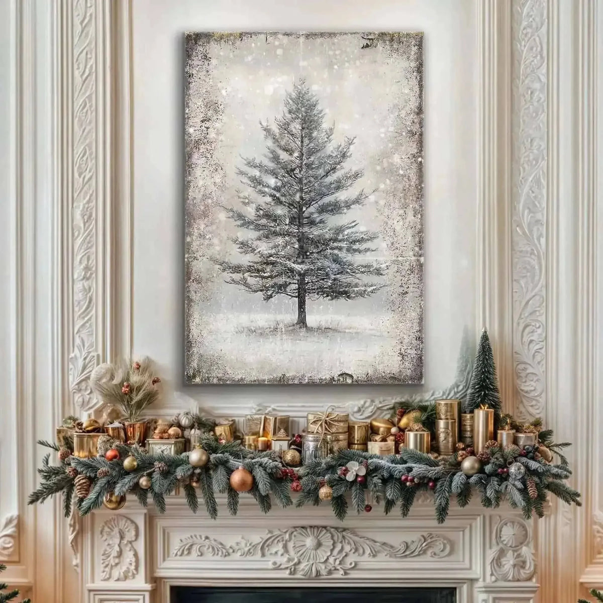 Vintage Christmas Tree Wall Art VII Cartsfy Inc.