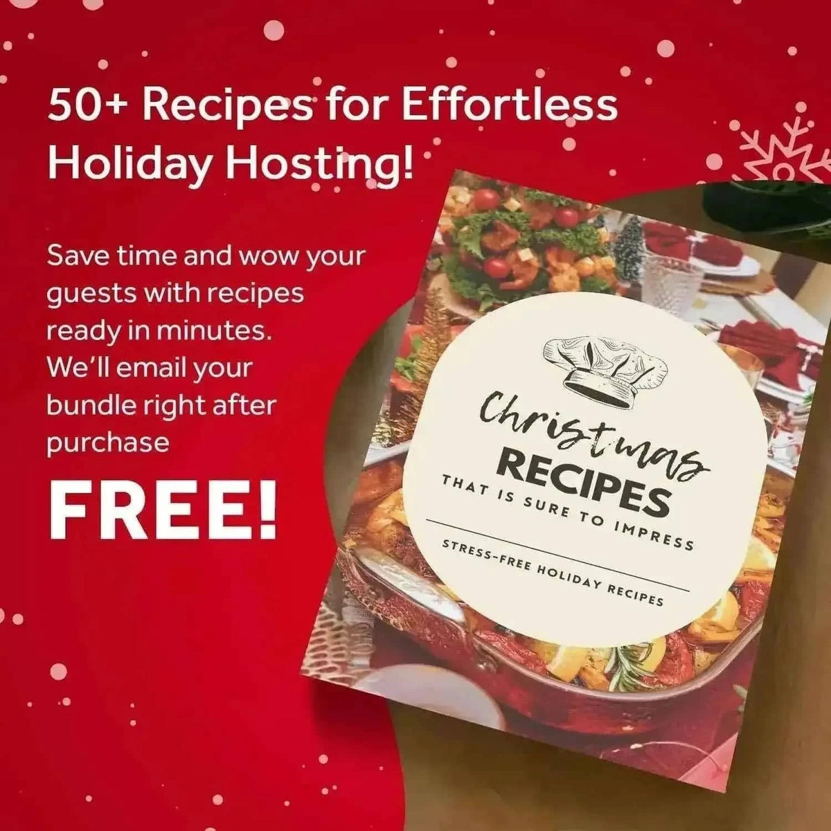 Vintage Christmas Tree Wall Art with Free Christmas Recipe Book