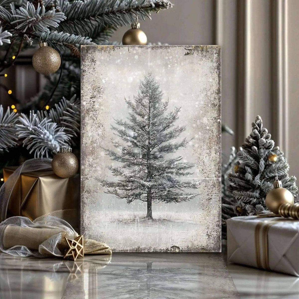 Vintage Christmas Tree Wall Art X Tailored Canvases 18x12 inch Medium Premium Gallery Wrapped 24x16 inch Large Premium Gallery Wrapped 36x24 inch Extra Large Premium Gallery Wrapped 18x12 inch Medium Premium Gallery Wrapped-24x16 inch Large Premium Gallery Wrapped-36x24 inch Extra Large Premium Gallery Wrapped-